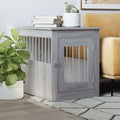 Meuble de rangement niche pour chien gris en bois, une porte