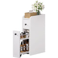 Meuble colonne gris clair, contemporain, rangement interieur optimise