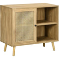 Credence marron portes en rotin, 39 x 80 x 70 cm