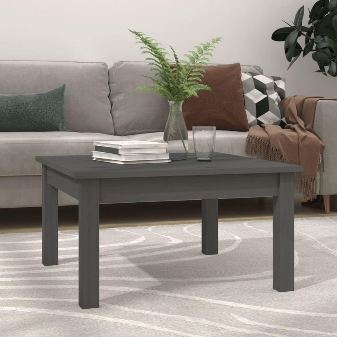 Table basse gris minimaliste pin 55 x 55 x 30 cm