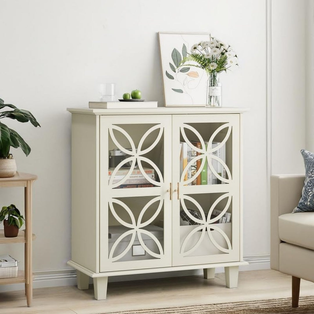 Buffet de style vintage avec des etageres reglables en hauteur