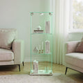 Vitrine en verre, vert, contemporain (123 x 40 x 35 cm)