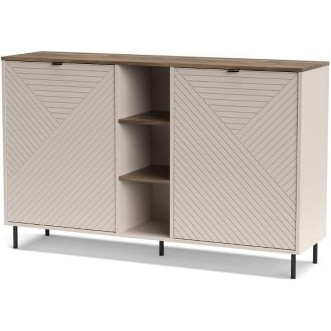 Coffre a tiroirs finition metal Grise ideal entree