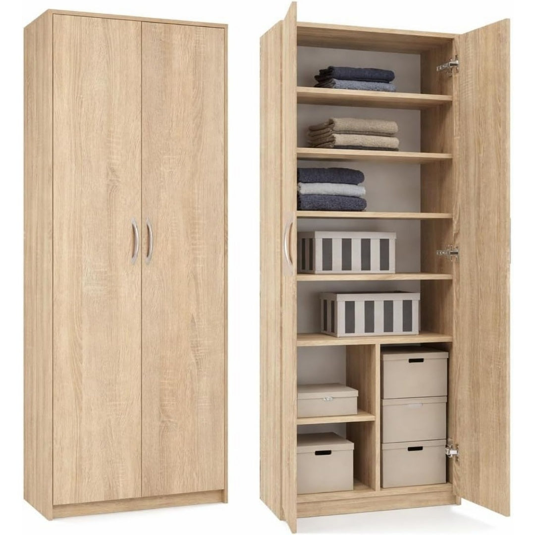Armoire de rangement beige - moderne 2 portes 180 x 74 x 35 cm