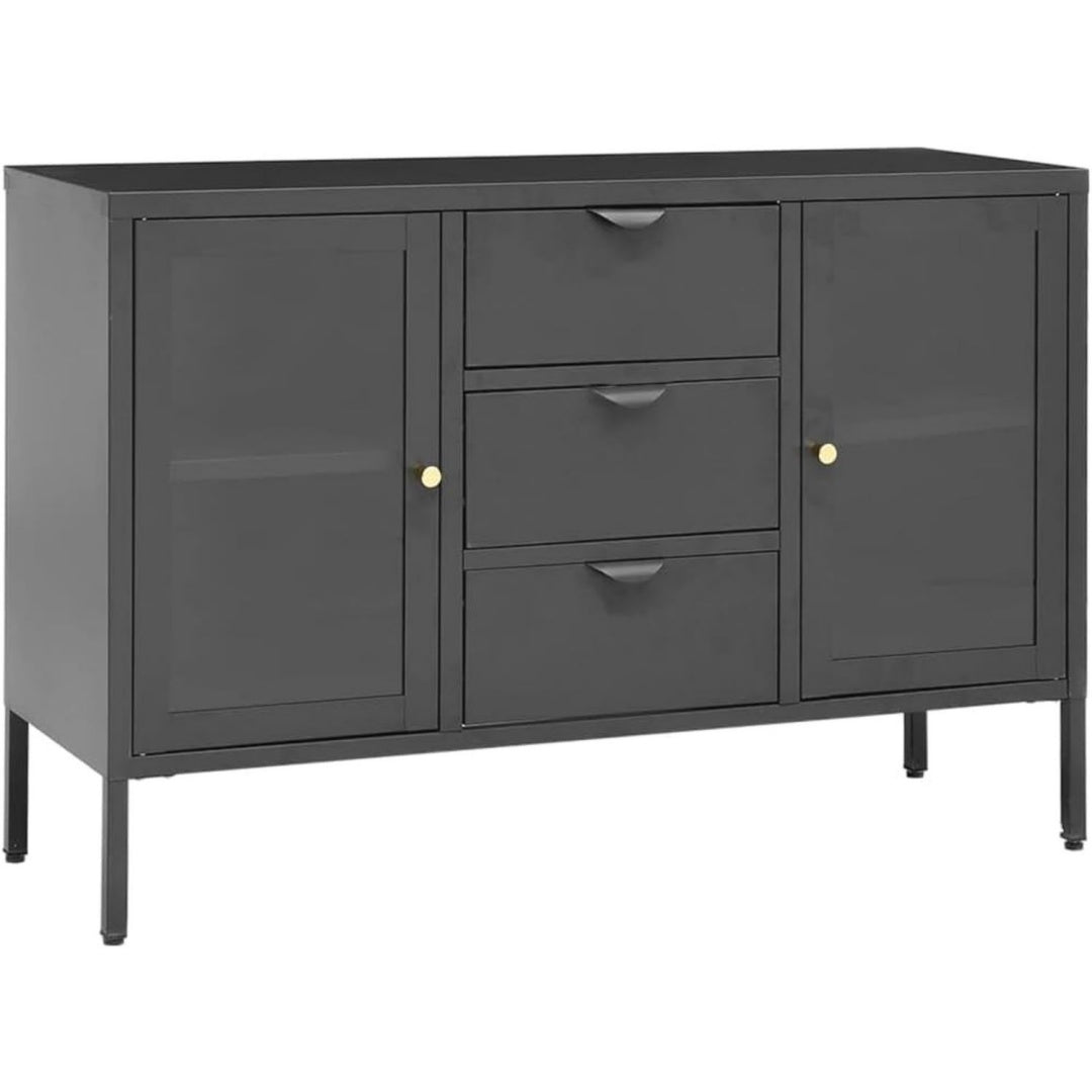 Joli buffet en acier et verre