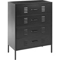 Commode gris fonce 4 tiroirs industrielle