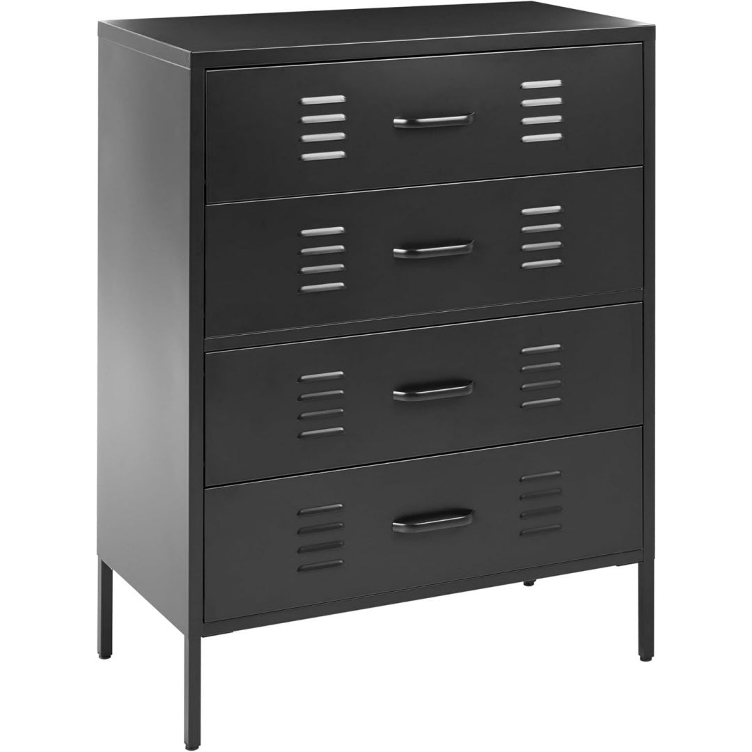 Commode gris fonce 4 tiroirs industrielle