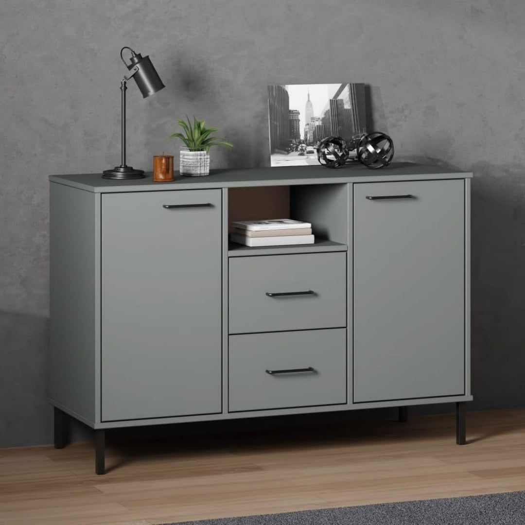 Buffet rustique gris installation murale