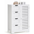Gris clair meuble de rangement assemblage facile 1 porte et 4 tiroirs