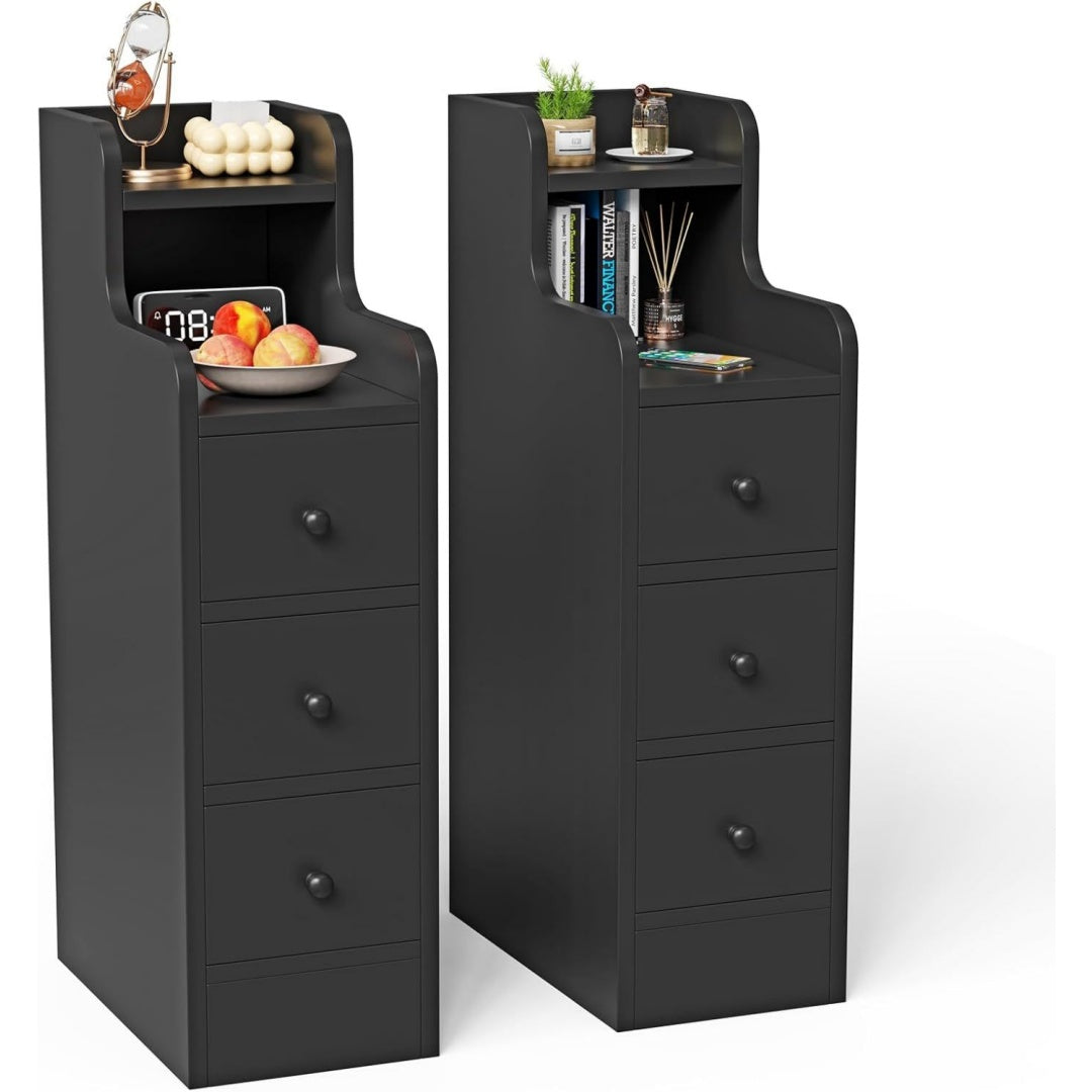 Chevet rangement gris fonce moderne