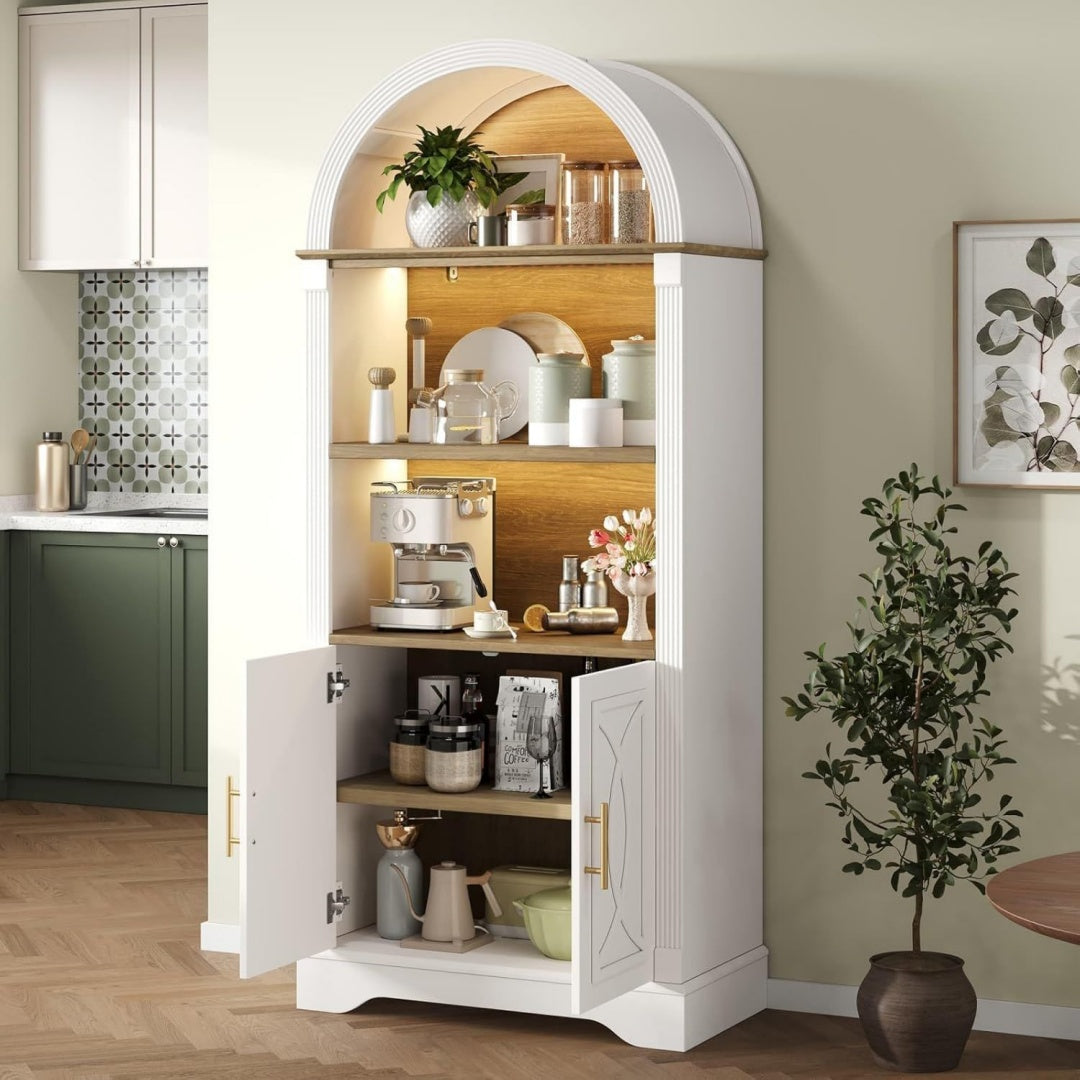 Buffet creme MDF 76 cm, rangement style scandinave