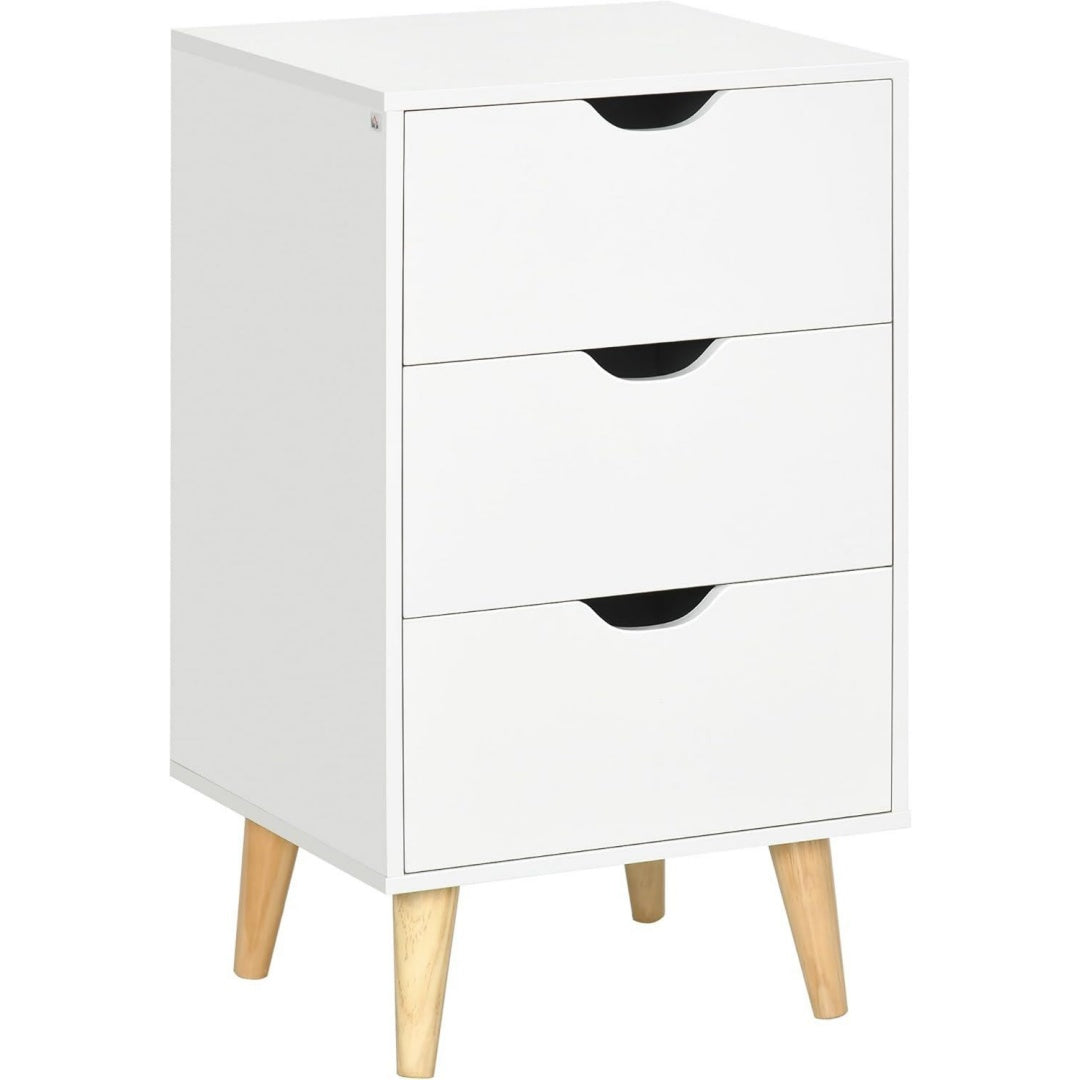 Table de bout de lit gris clair finition rotin