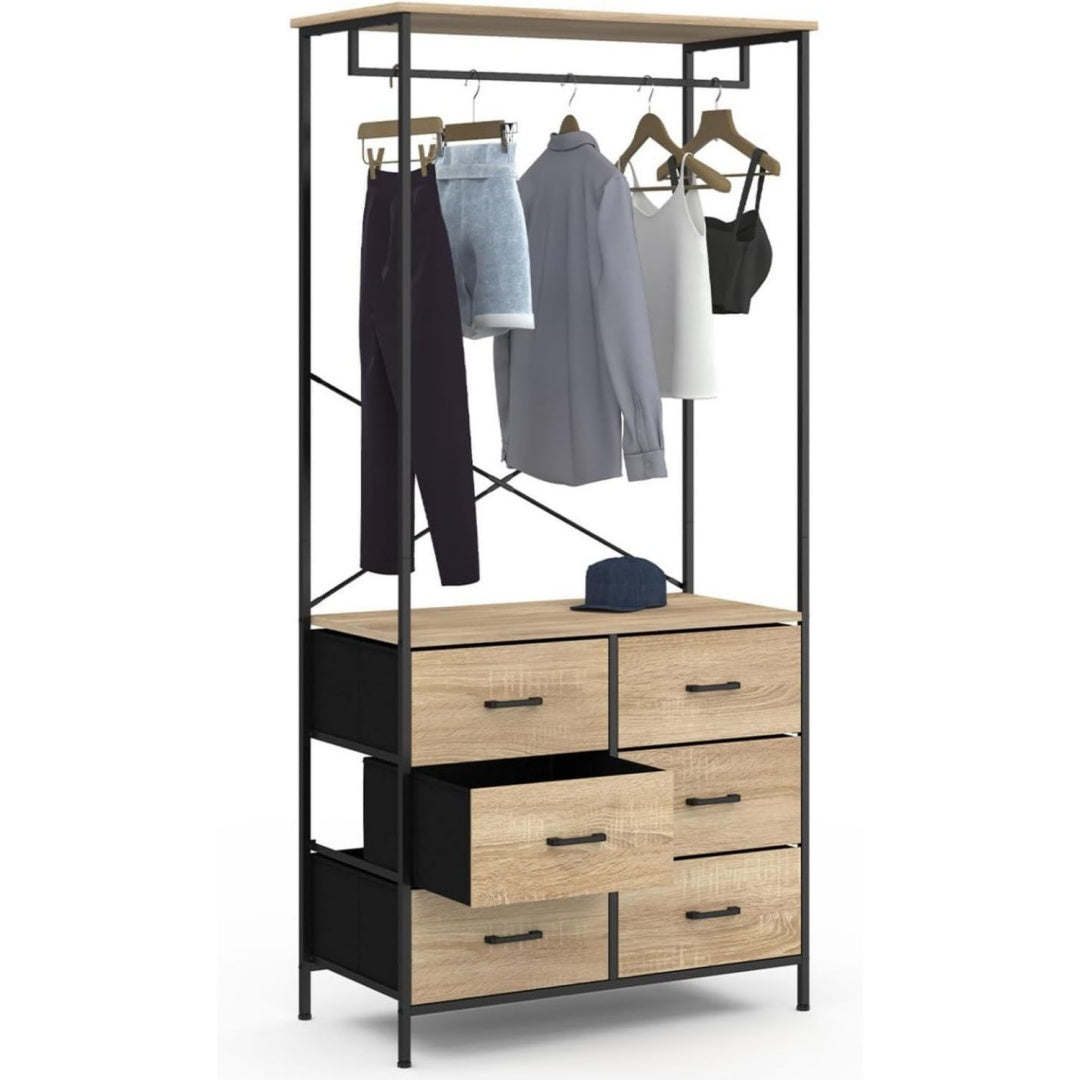 Commode contemporaine 6 tiroirs marron