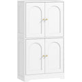 Enfilade gris clair etageres reglables a 4 portes bois ingenierie