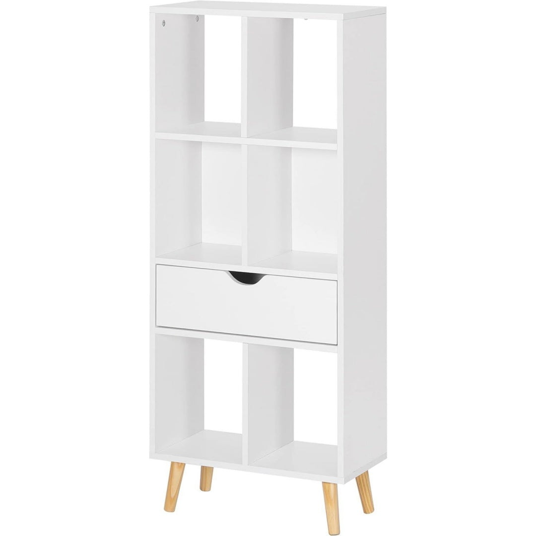 50 x 24 x 120 cm bibliotheque gris clair avec un tiroir