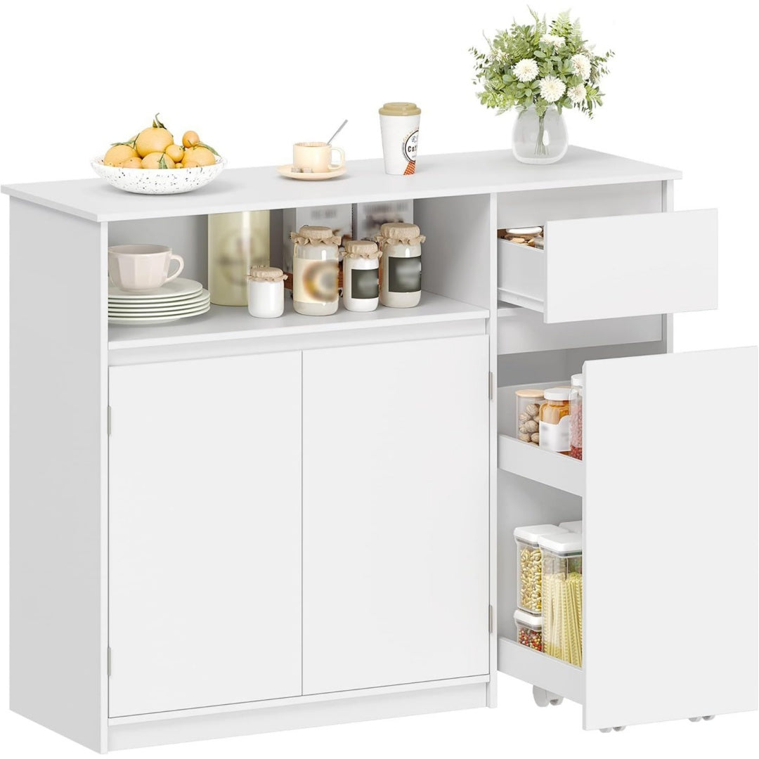 Credence gris clair 100 cm, ideal pour petit espace