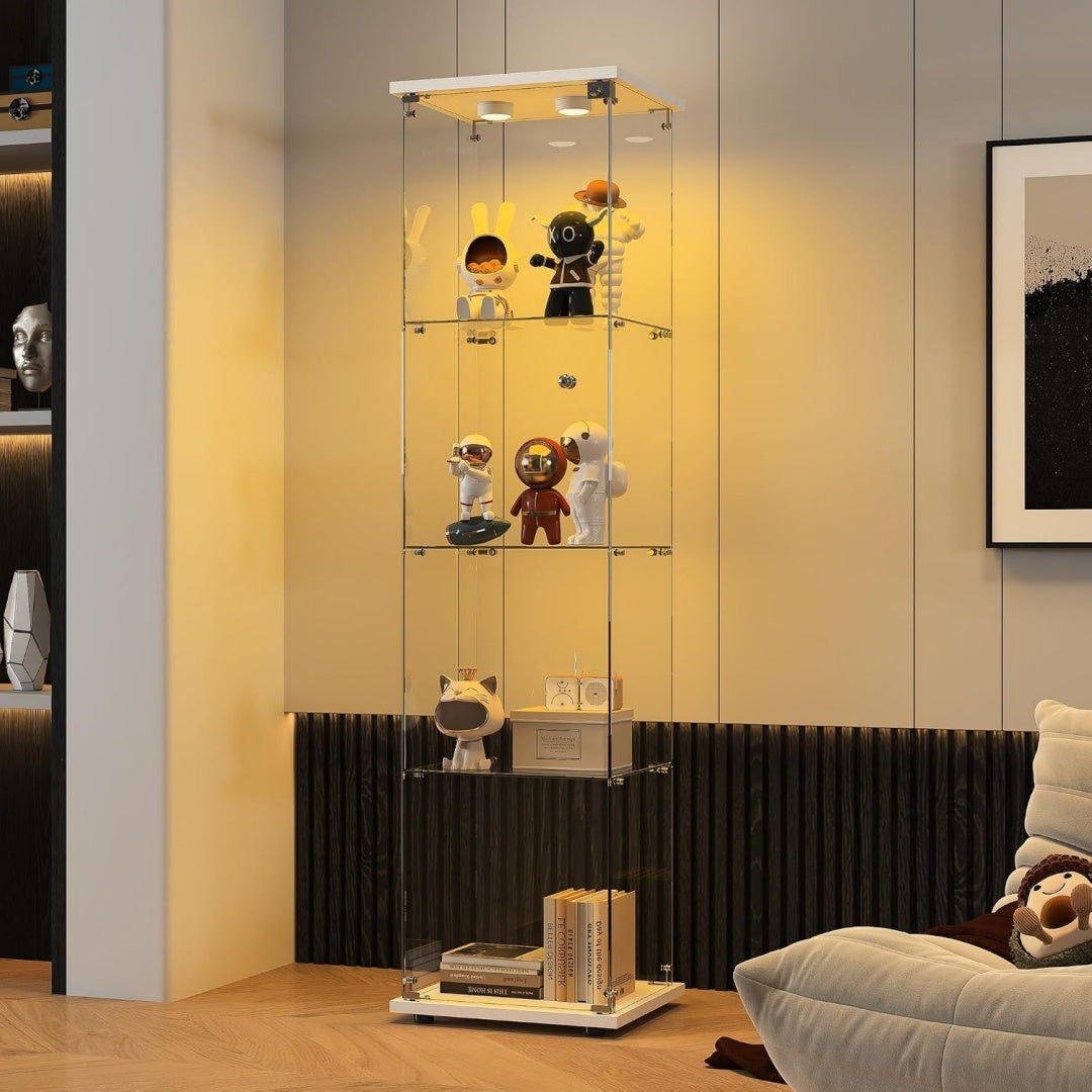 elegant, armoire vitree marron en verre pour salle a manger