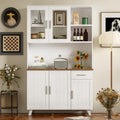 Esprit rustique credence gris clair en verre