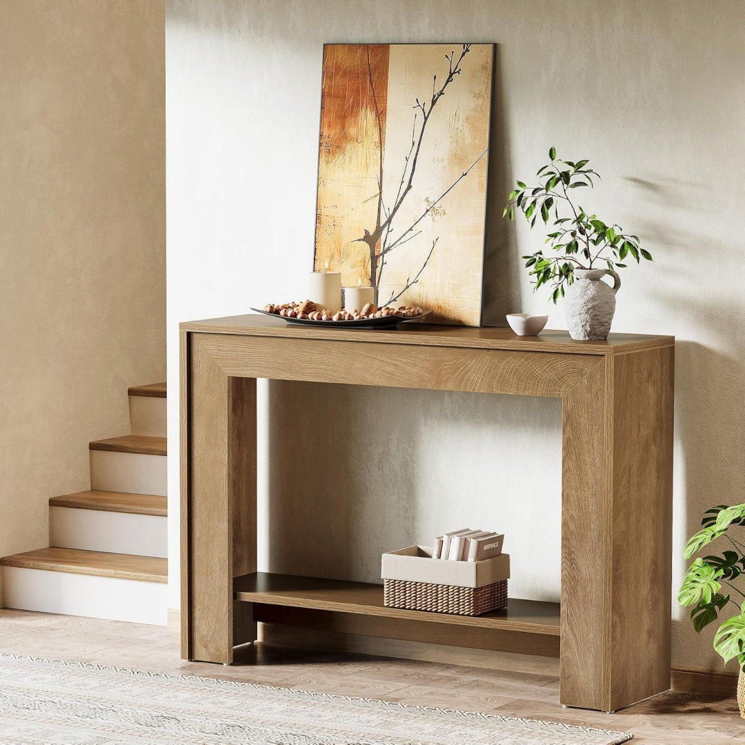 Table console de rangement marron