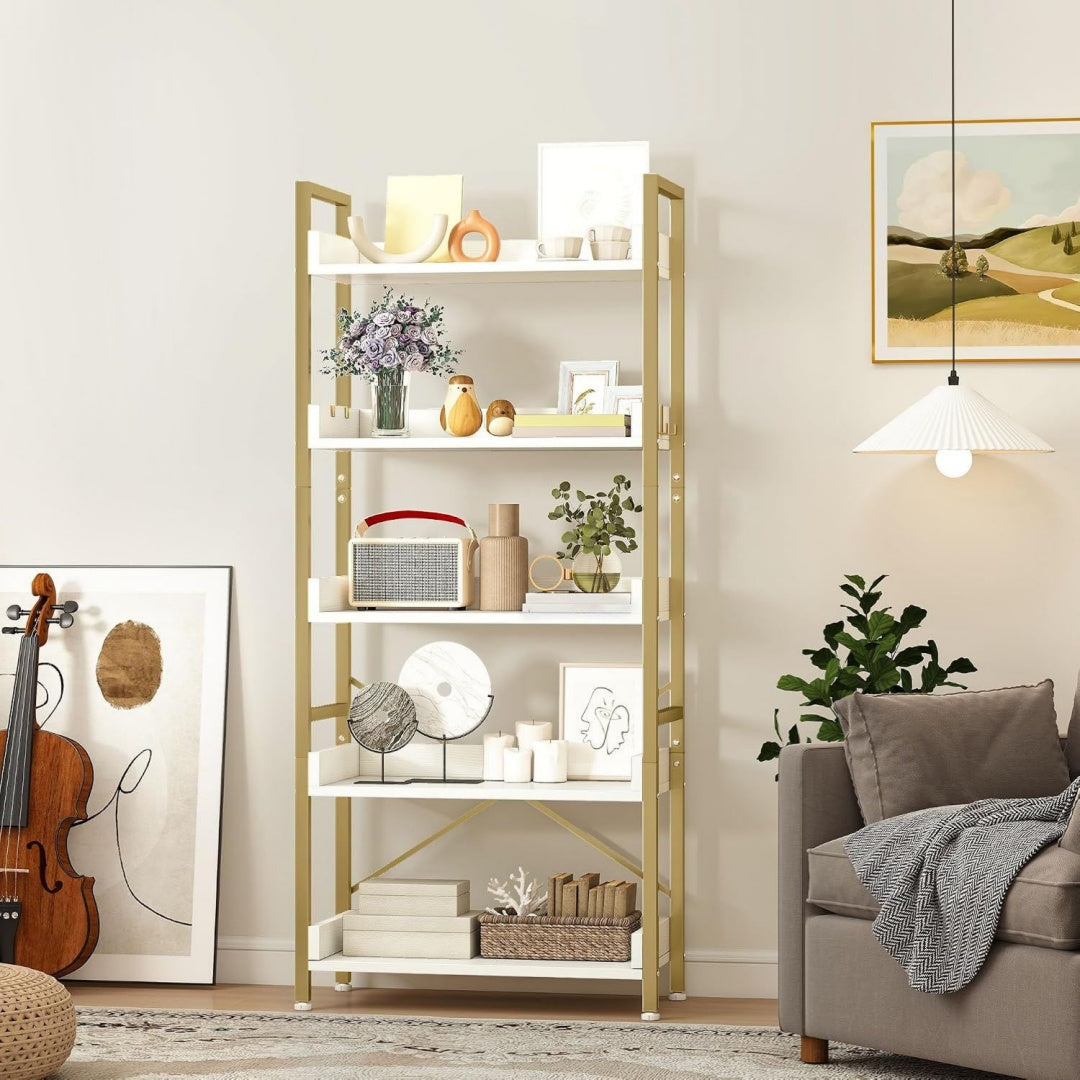 Petite bibliotheque en metal et verre