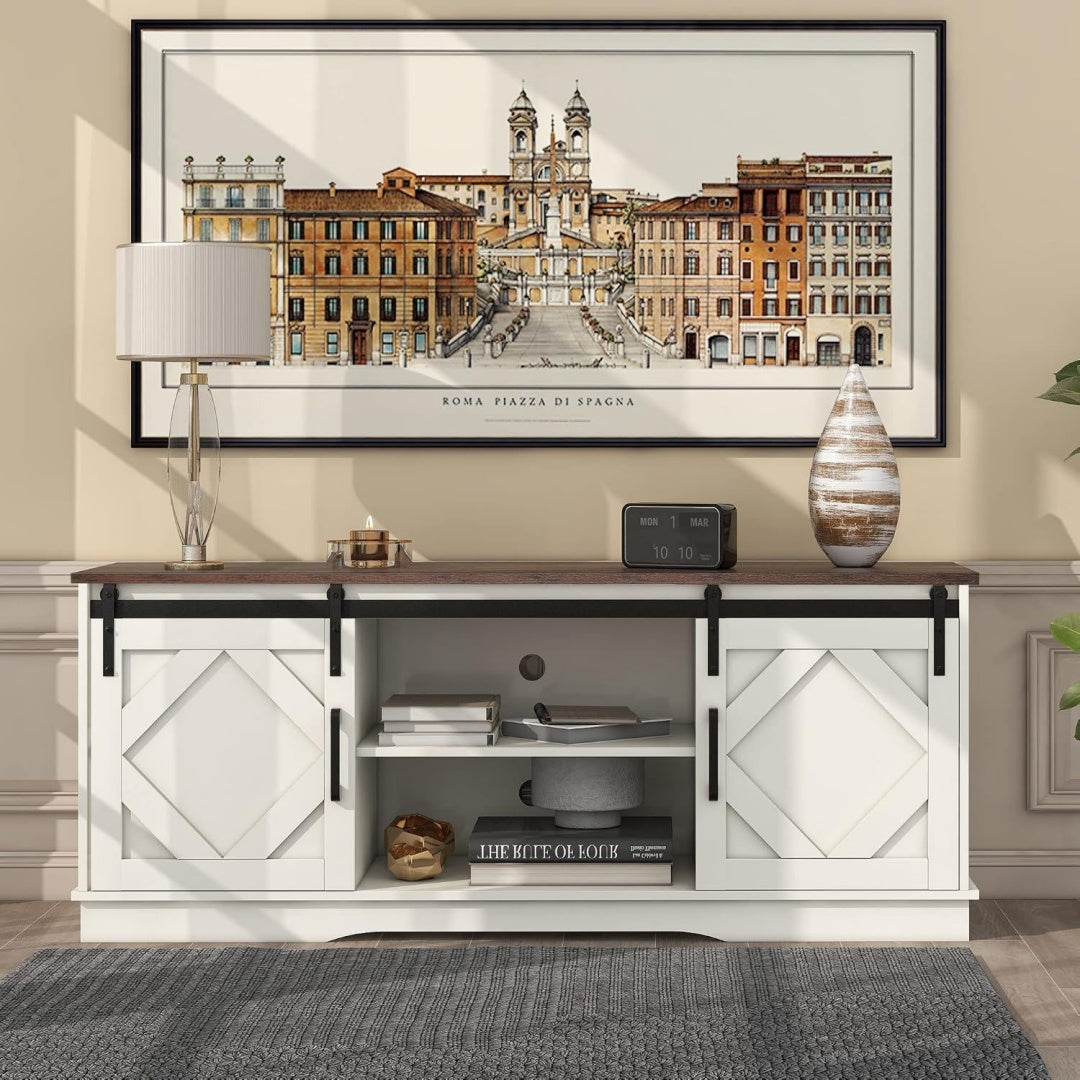 Buffet industriel gris etageres reglables