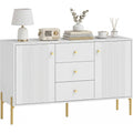 Buffet gris clair bois ingenierie 120 cm, rangement style industriel