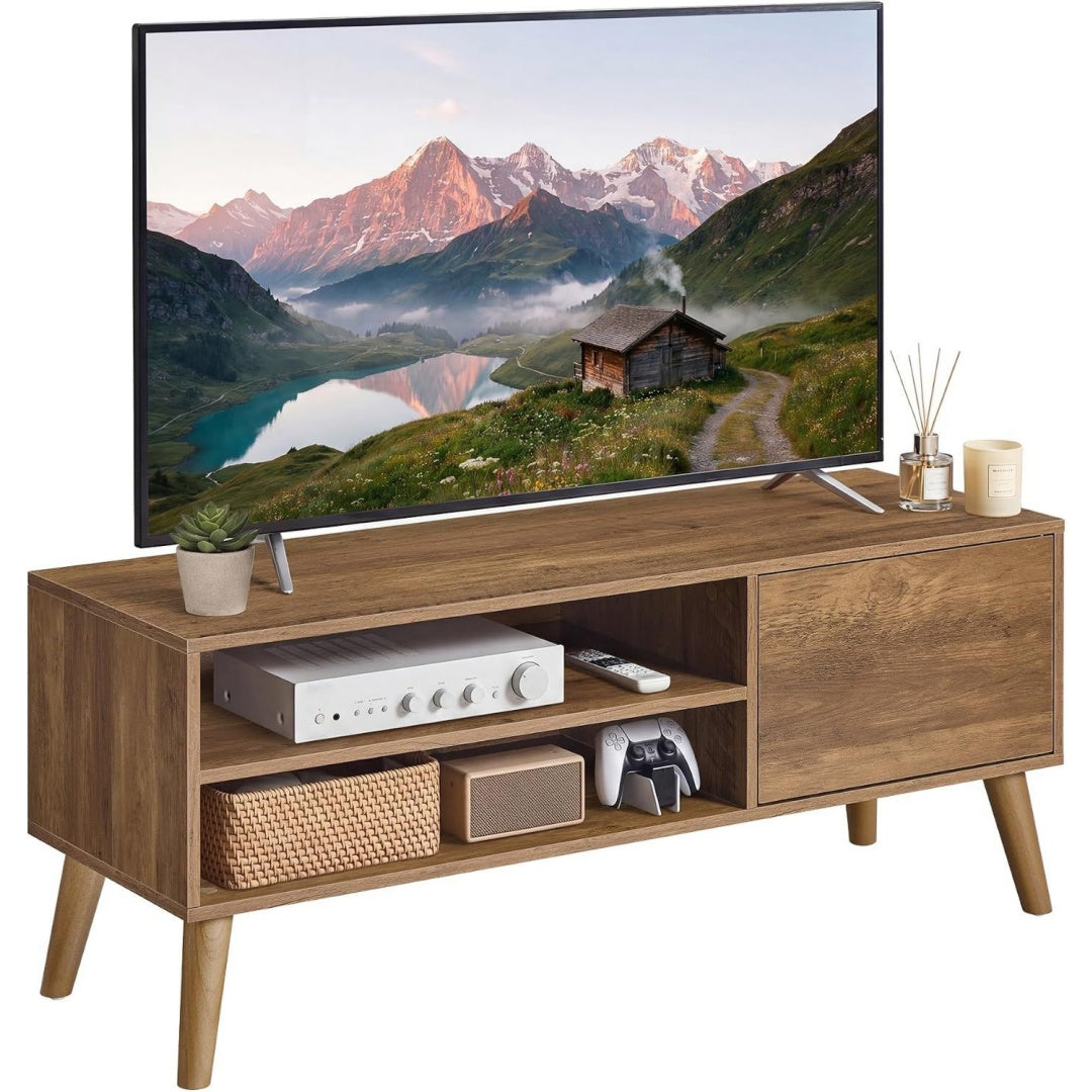 Marron banc TV allure contemporaine, 40 x 120 x 49 cm
