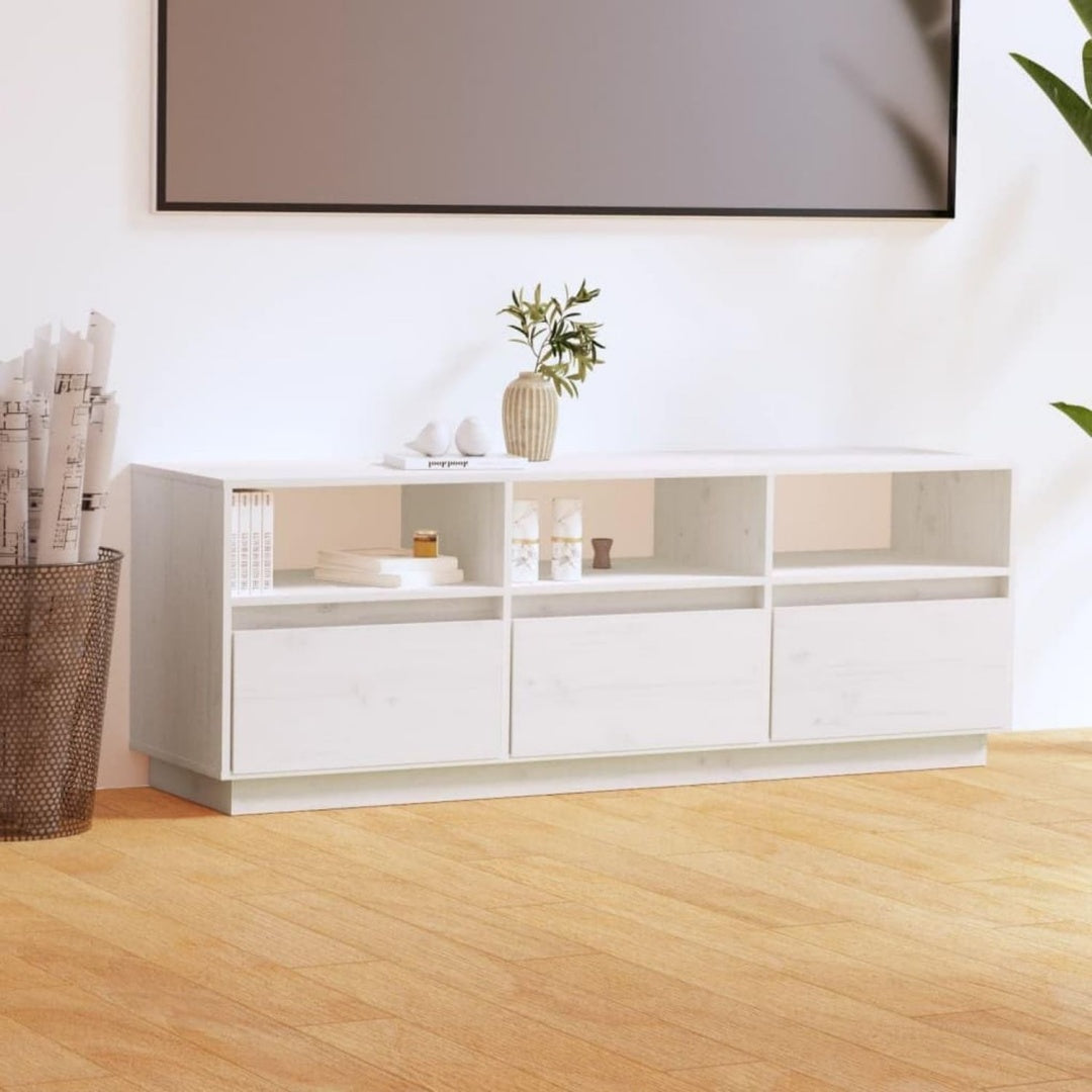 Beige meuble TV de rangement en bois massif