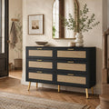 Buffet en rotin, couleur marron