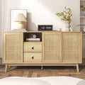 Buffet MDF beige 3 portes et 2 tiroirs