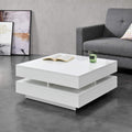 75 x 75 x 36 cm grise table basse rembourre en tissu