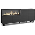 Finition industriel, buffet gris fonce en bois 208 x 35 x 87 cm