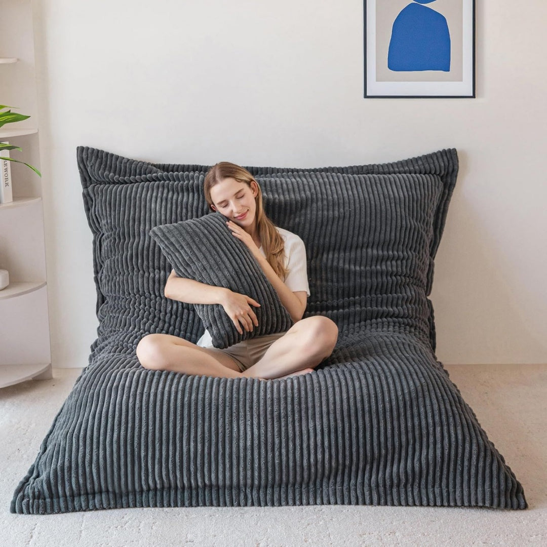 Pouf de rangement en tissu
