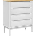 Commode gris clair 4 tiroirs rustique