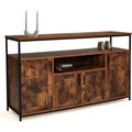 Enfilade marron 2 etageres, style industriel bois ingenierie pour salon