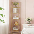 Intemporel bibliotheque beige avec plateau en verre trempe design moderne